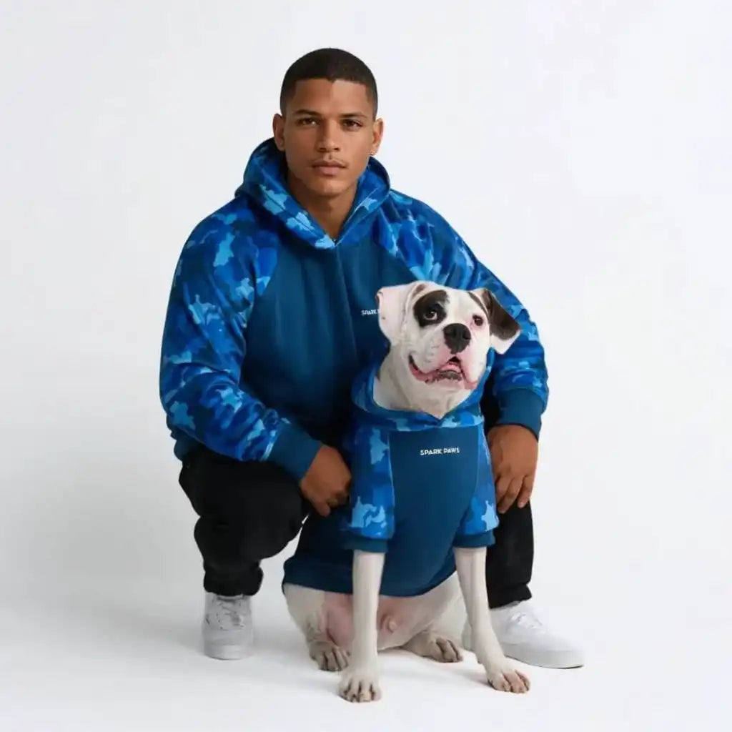 Blue Camo Dog Hoodie