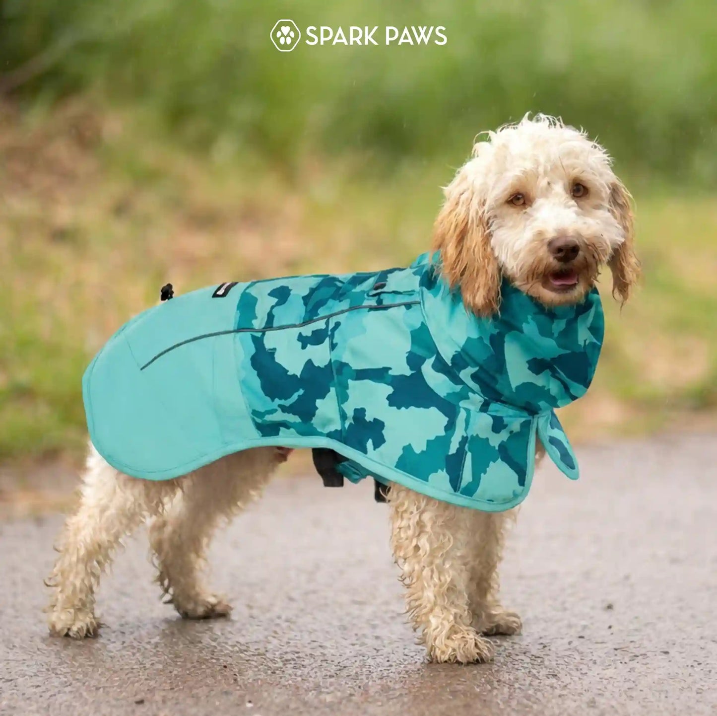 Breatheshield™ Dog Raincoat - Camo Teal