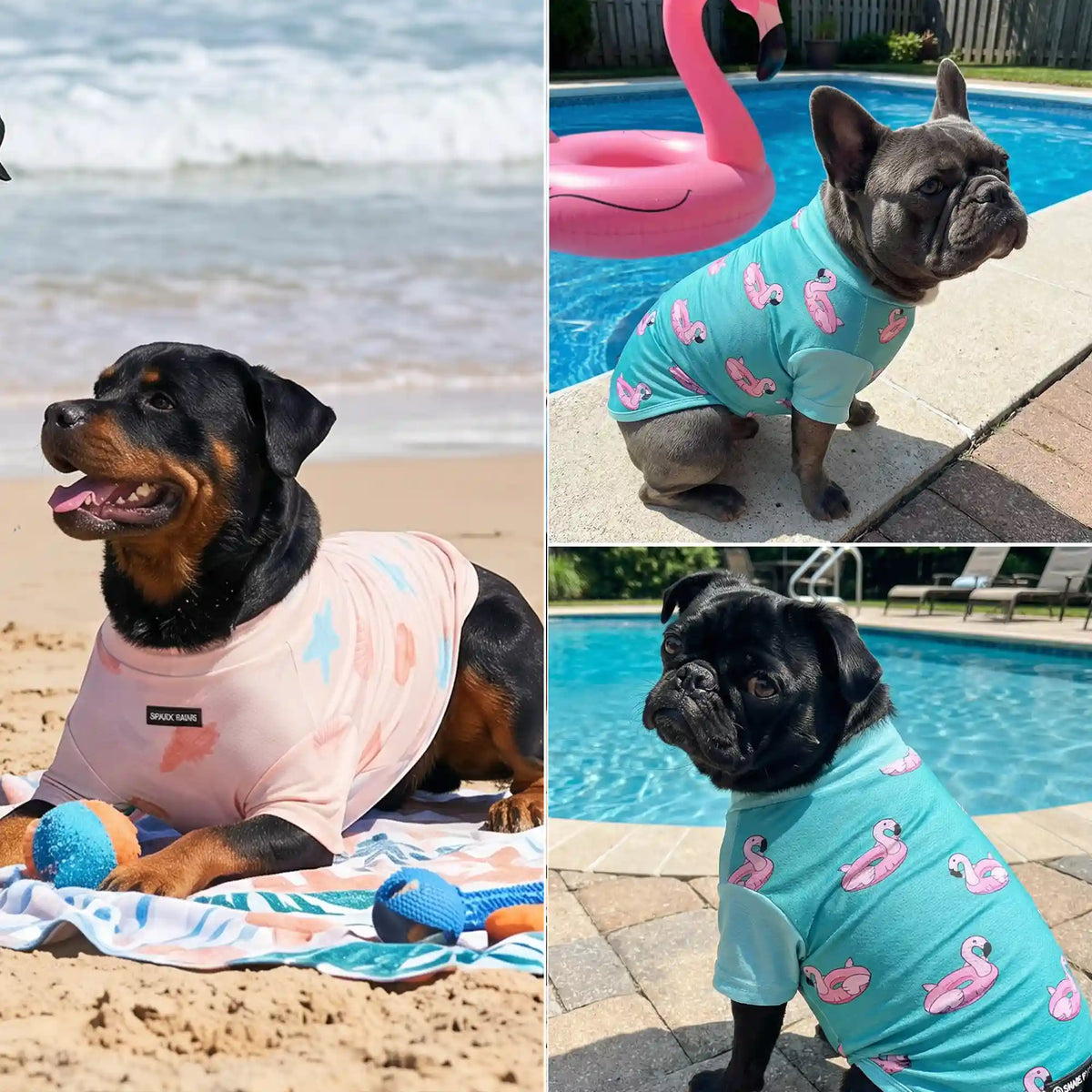 Sunblock Dog T-Shirt (2-pack) - Flamingo Seashell