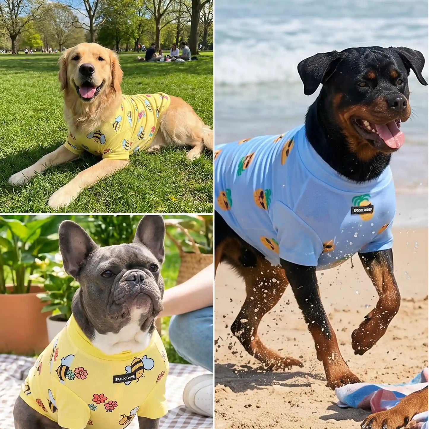 Sunblock Dog T-Shirt (2-pack) - Bees Pineapple