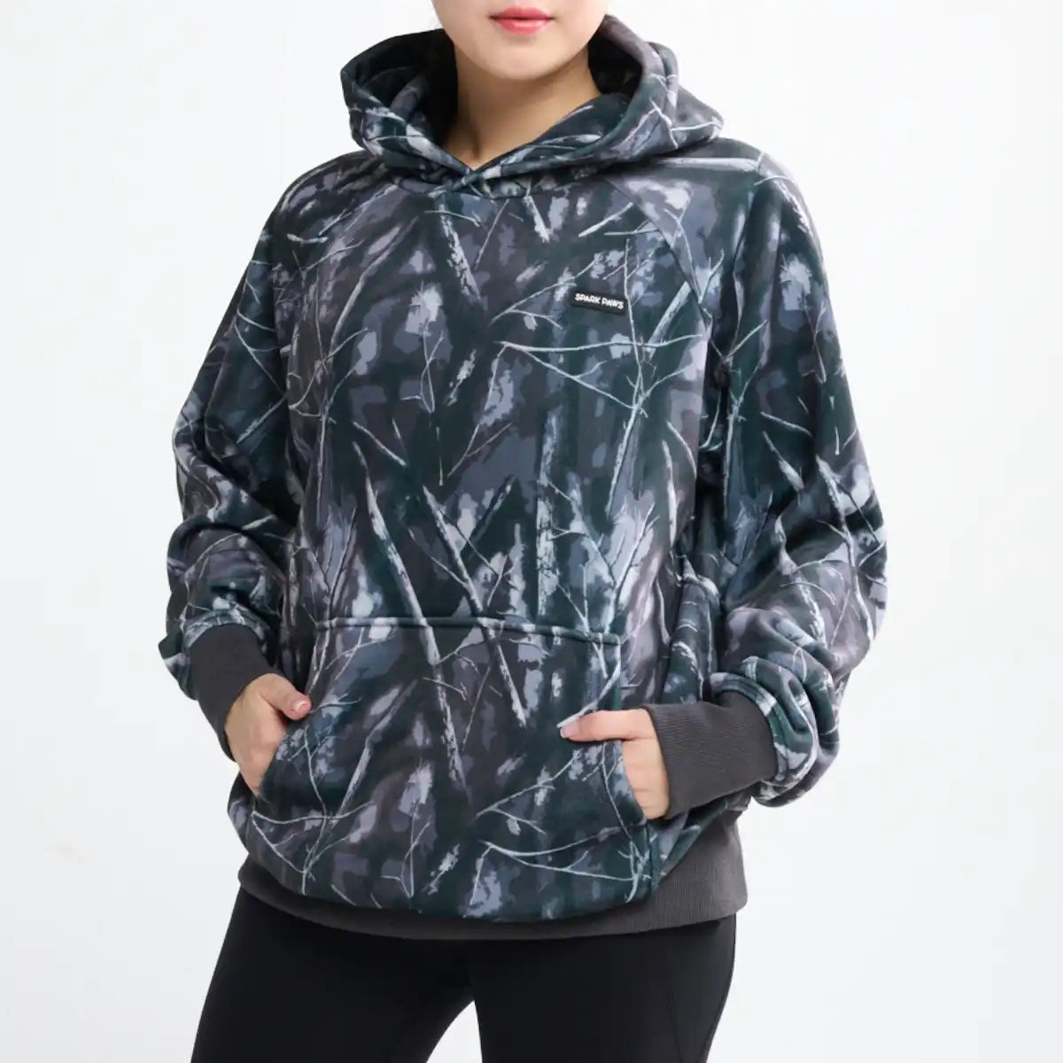Concrete Wood Human Hoodie - Asphalt