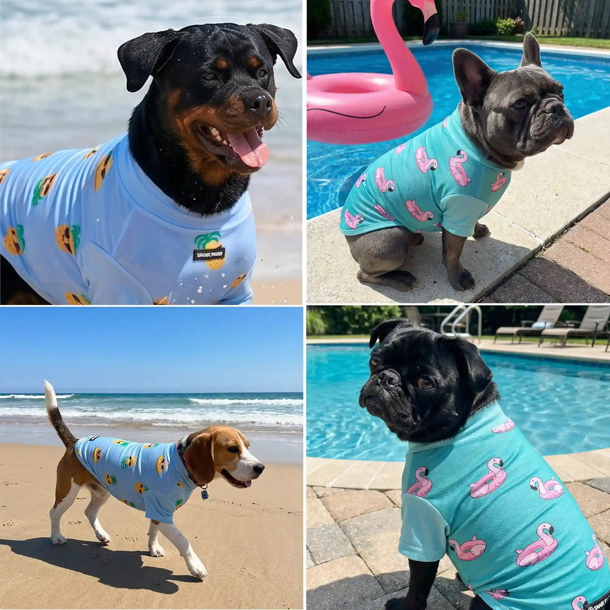 Sunblock Dog T-Shirt (2-pack) - Flamingo Pineapple