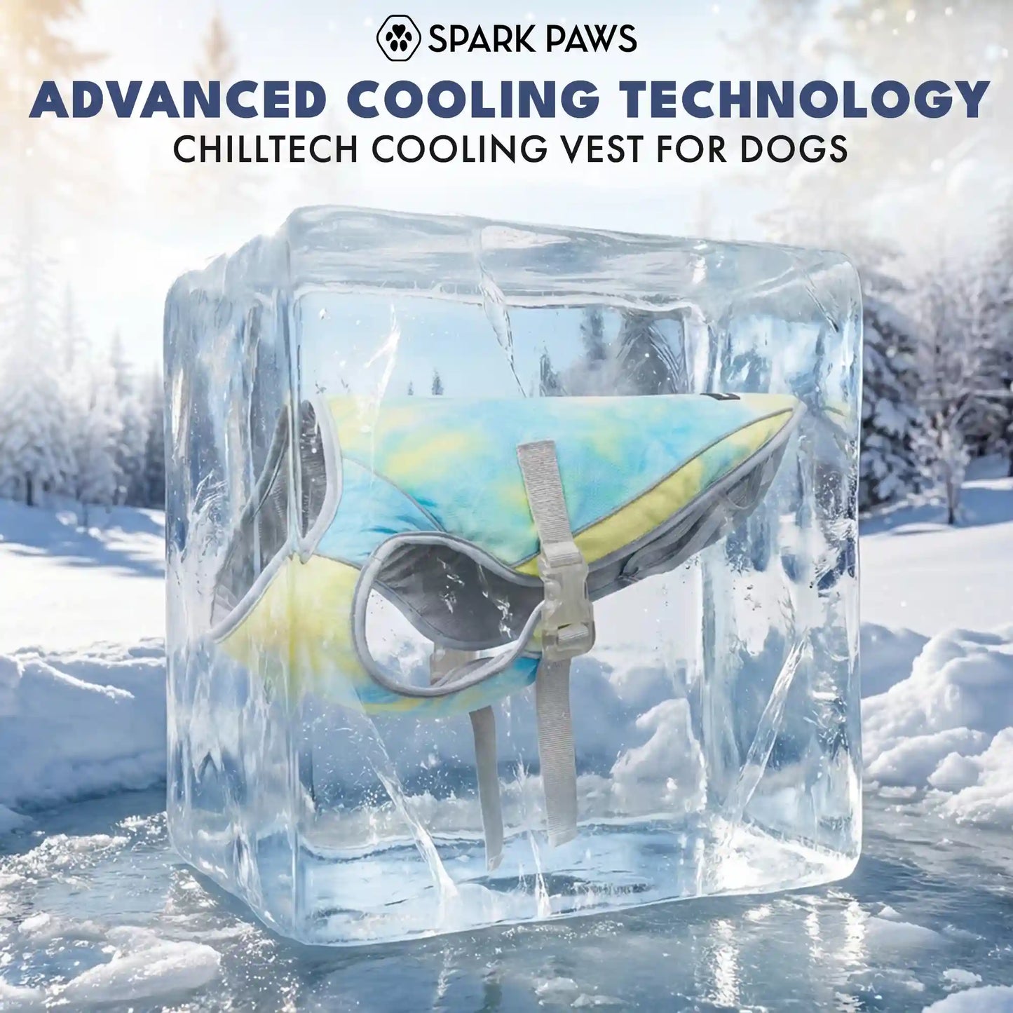 Dog Cooling Vest (2-pack) - Ice Blue & Tropical Storm