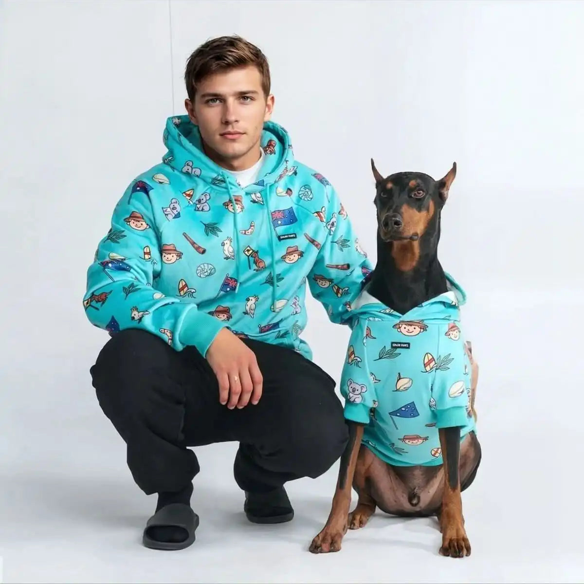 The Australia Dog Hoodie - Teal