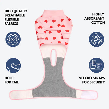 Dog Surgical Suit (2-pack) - Butterfly and Pink Hearts