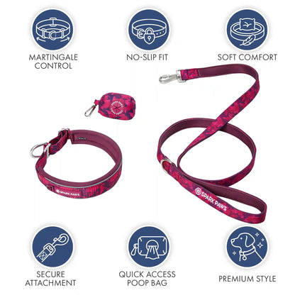 Martingale Collar Set - Fuchsia Camo