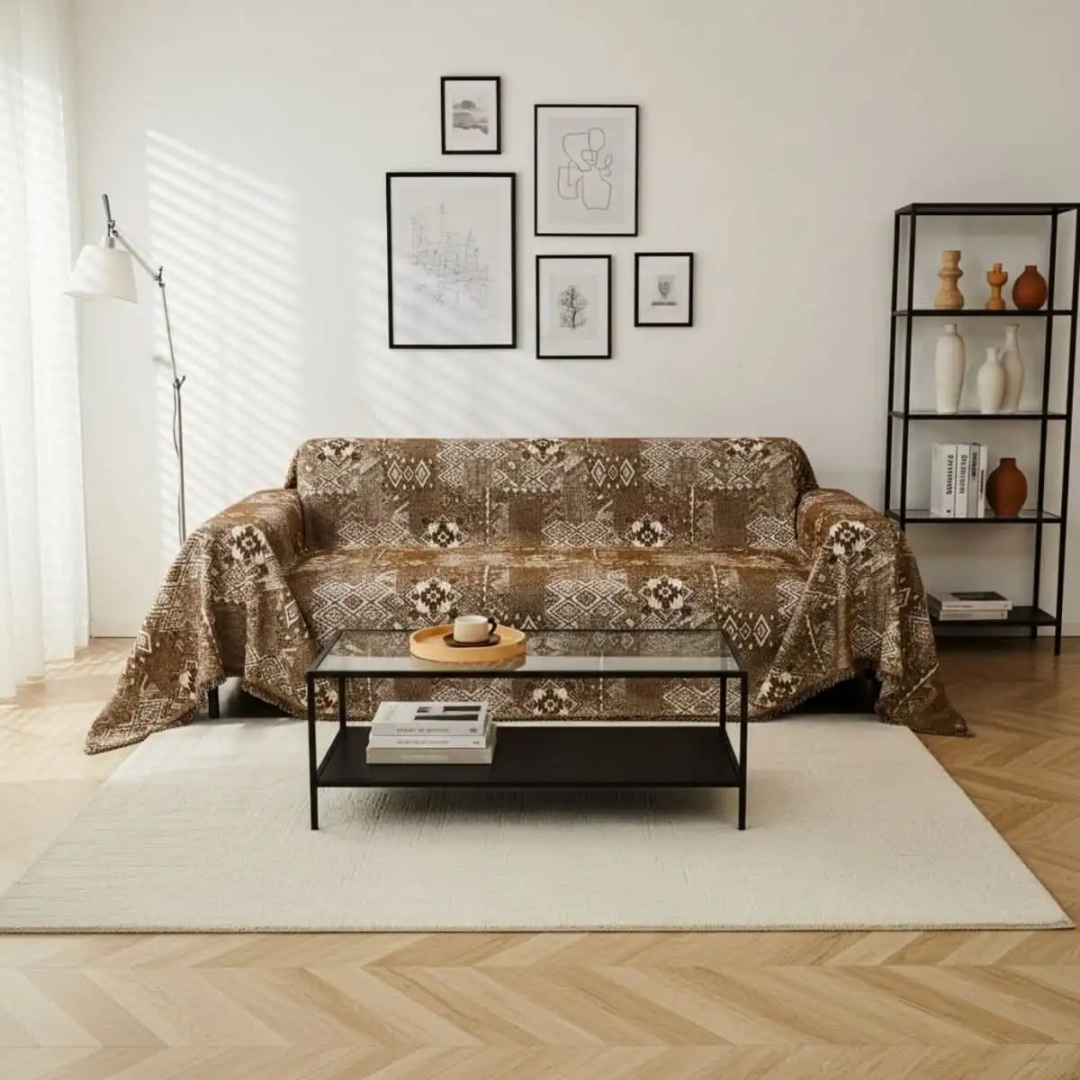 Pet Couch Cover - Rustic Bohemian Brown