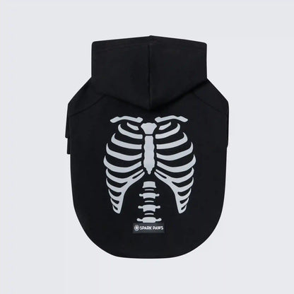 Halloween Dog Hoodie - Reflective Skeleton (2)