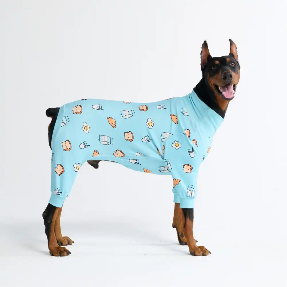 Dog Pajama - Breakfast Blue