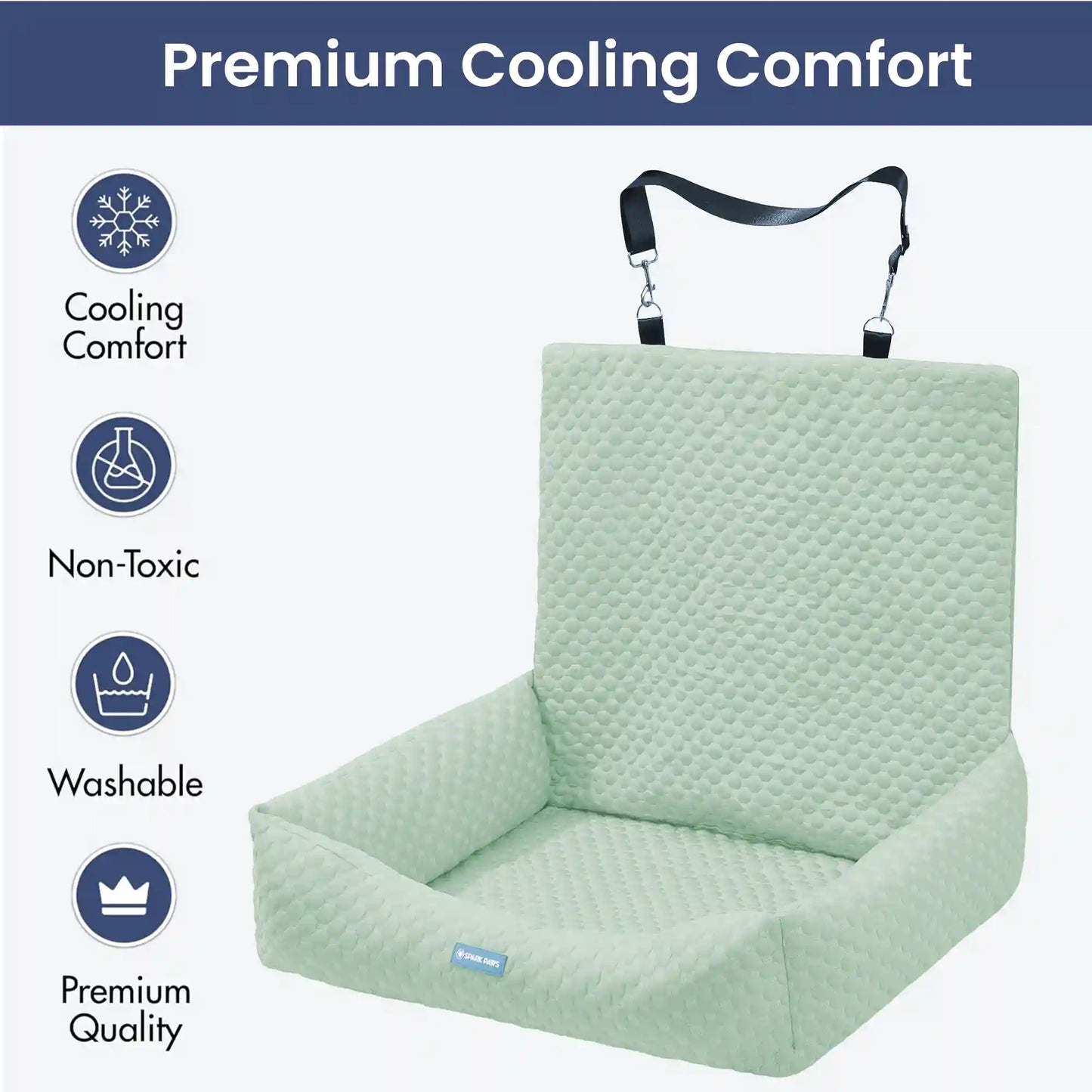 Frostcore™ Dog Cooling Car Seat Bed - Orb Green