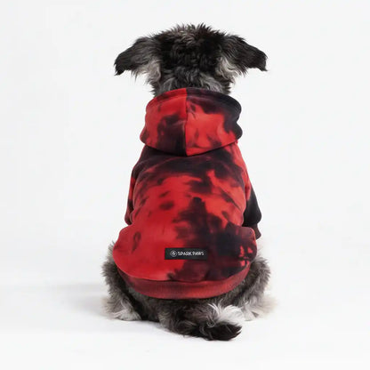 Velvet Dog Hoodie - Red & Black