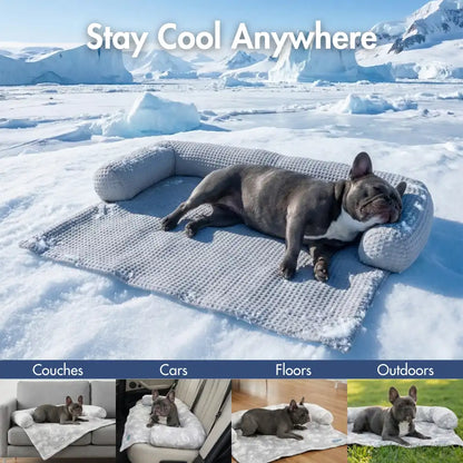 Frostcore™ Cooling Couch Cover Dog Bed - Waffle Grey