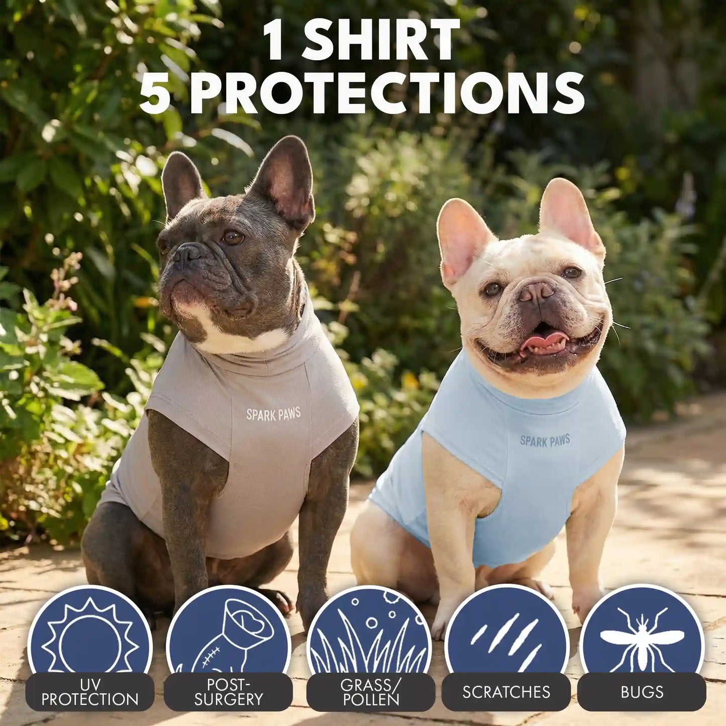 Sunblock Dog T-Shirt (2-pack) - Blue Grey