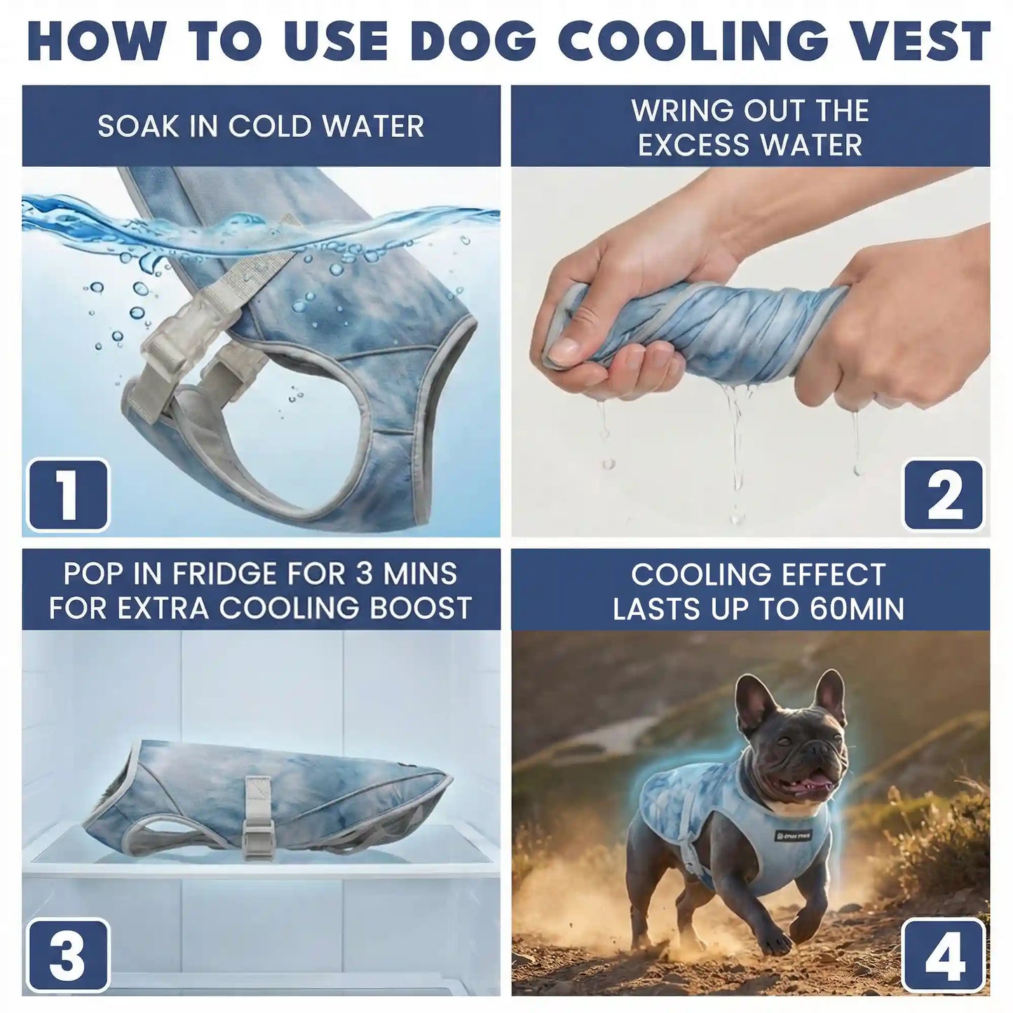 Dog Cooling Vest - Ice Blue