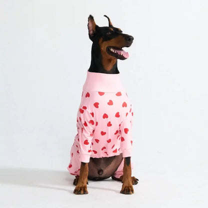 Dog Pajama - Pink Hearts