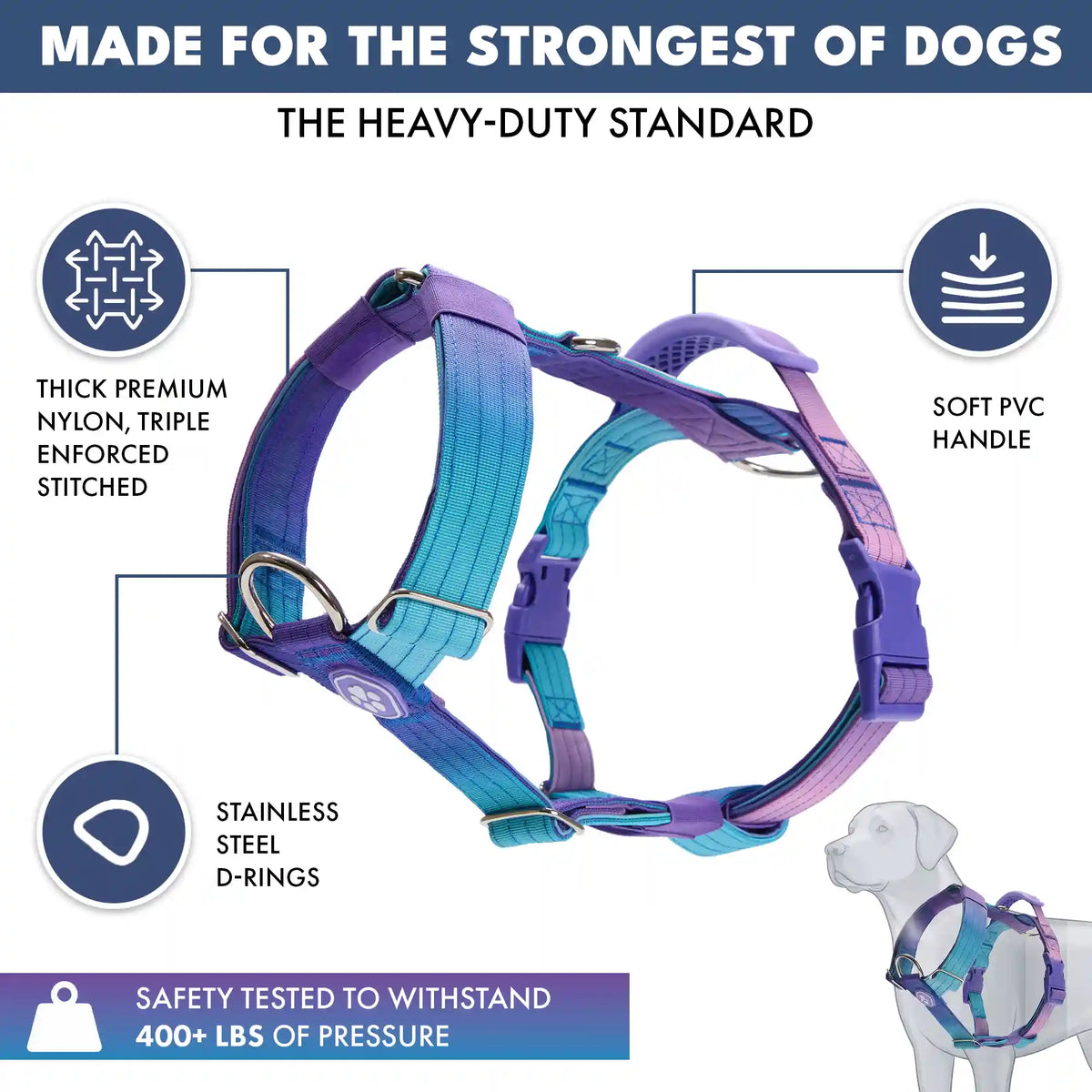 Comfort Control No-Pull Dog Harness Set - 90s Retro
