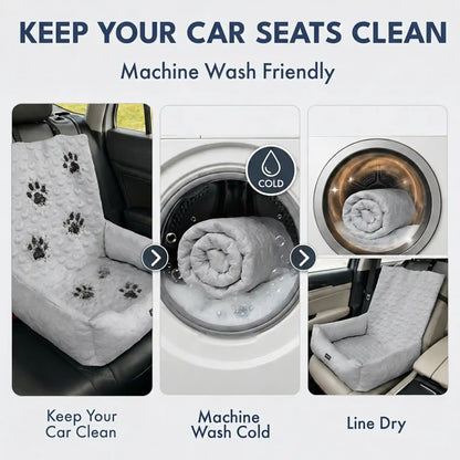 Frostcore™ Dog Cooling Car Seat Bed - Hearts Grey