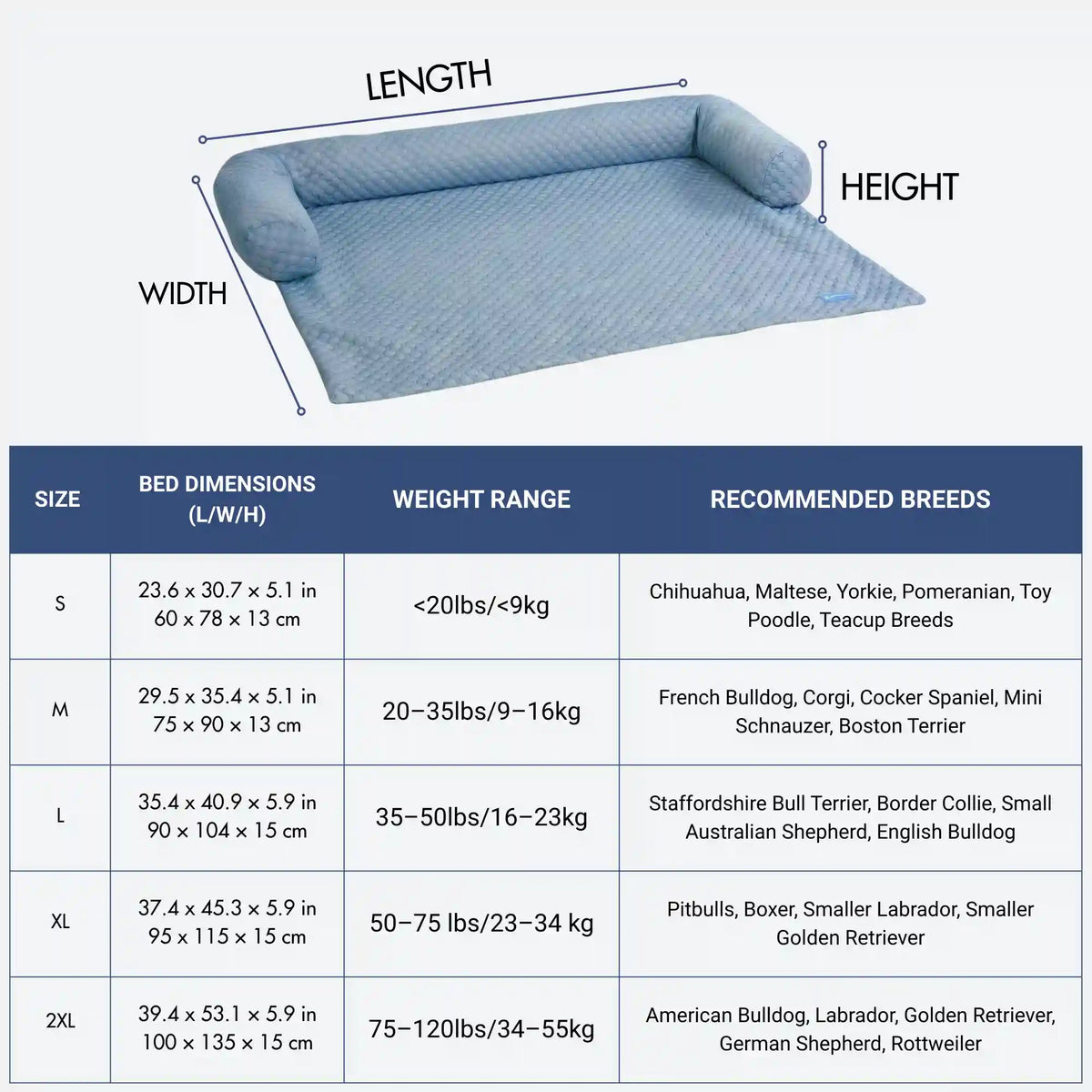 Frostcore™ Cooling Couch Cover Dog Bed - Ash Blue (2)