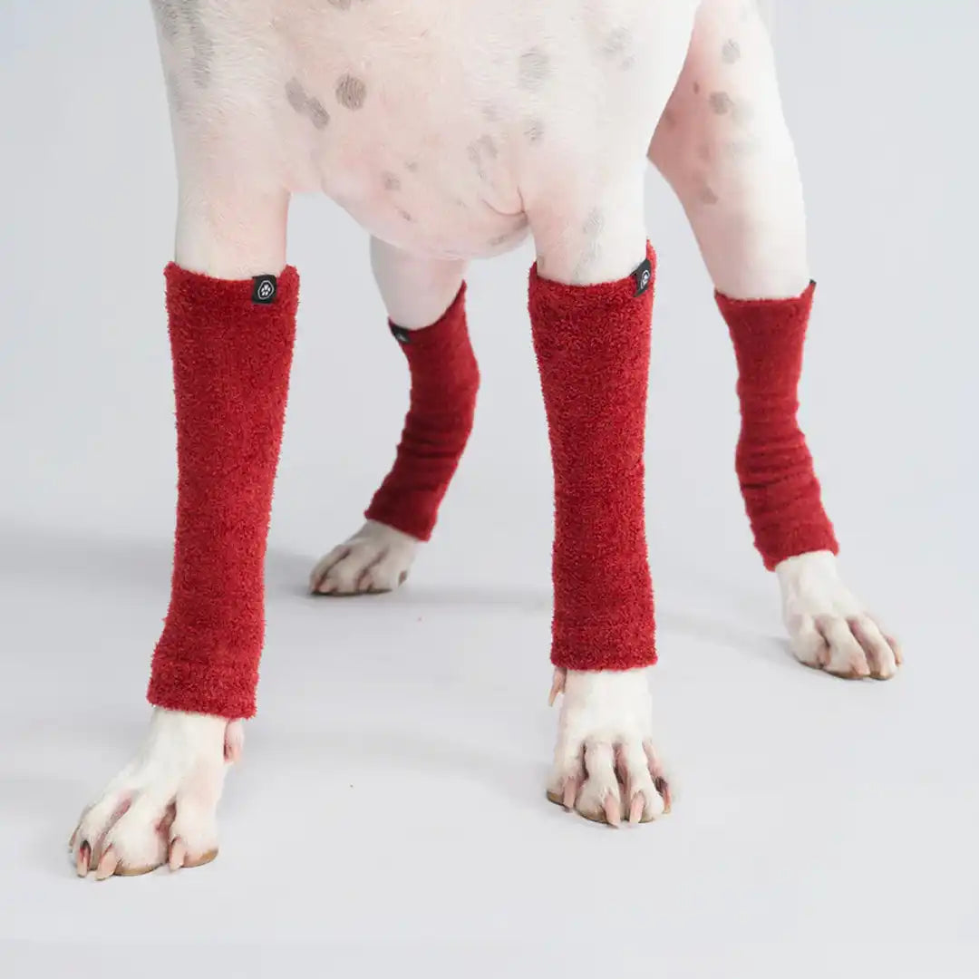 Leg Warmer and Earmuff Protector Set - Red