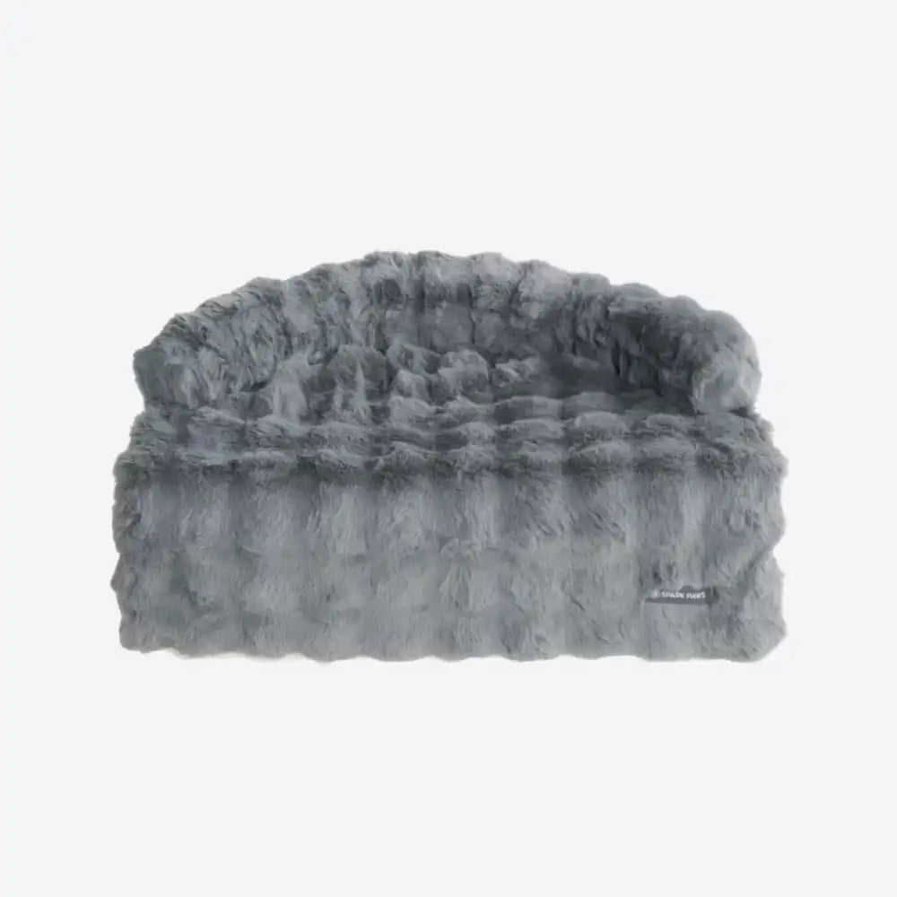 Calming Fluffy Couch Cover Dog Bed - Grey