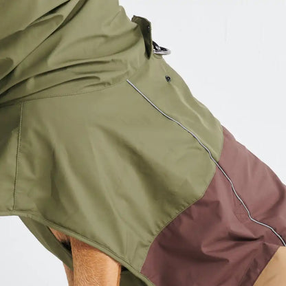 Breatheshield™ Dog Raincoat - Green Brown Tan