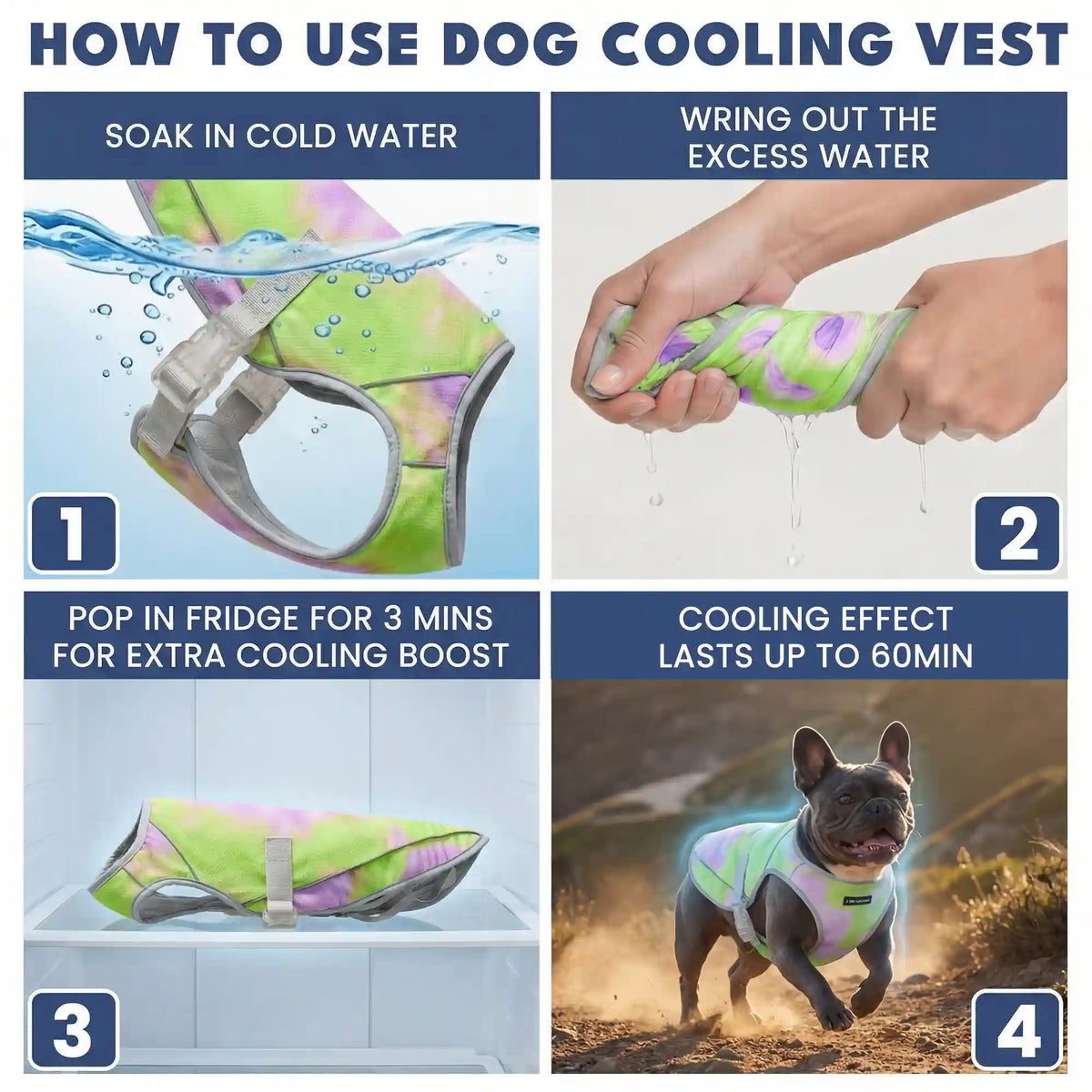 Dog Cooling Vest - Neon Purple