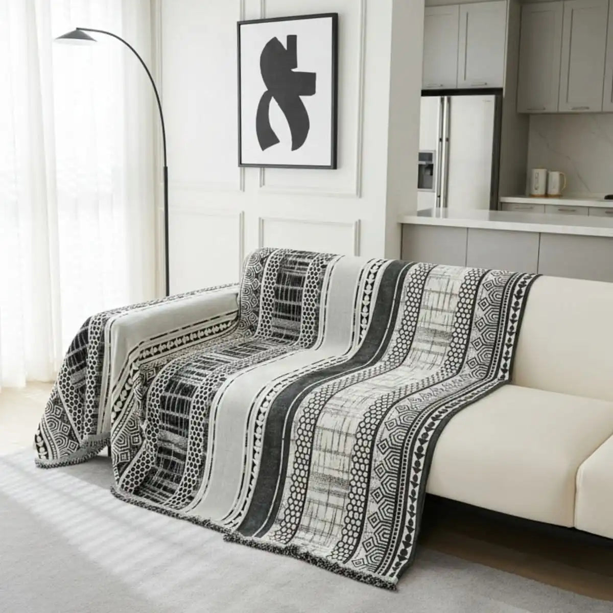 Pet Couch Cover - Modern Mosaic Black
