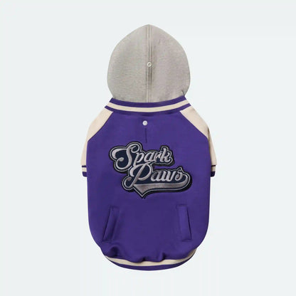 Dog Varsity Jacket - Purple