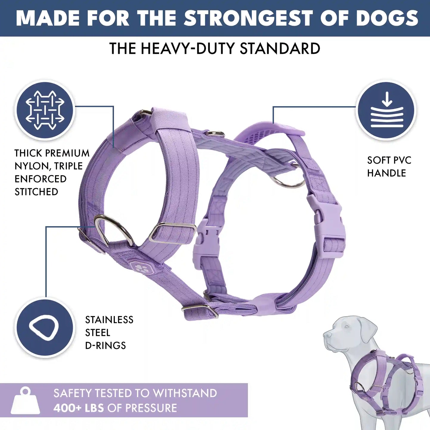 Comfort Control™ No-Pull Dog Harness - Lilac