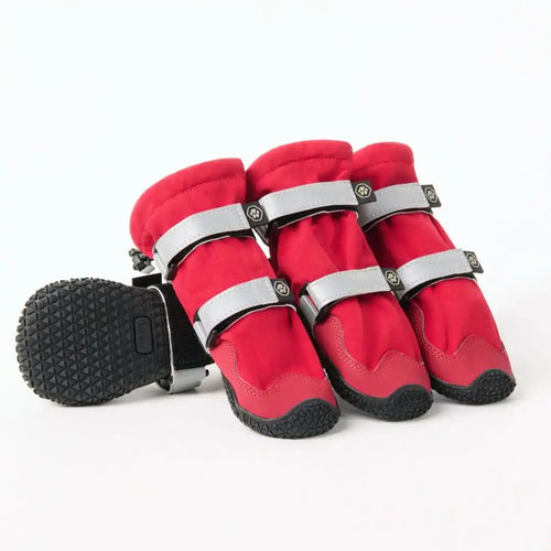 Flex Shell Waterproof Dog Boots - Red