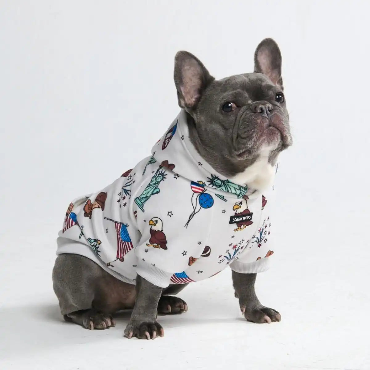 The USA Dog Hoodie - Grey
