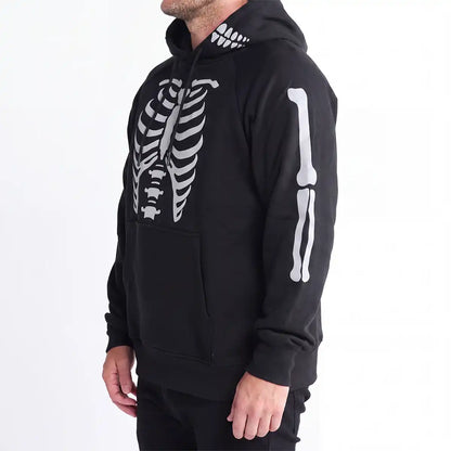 Halloween Human Hoodie - Reflective Skeleton