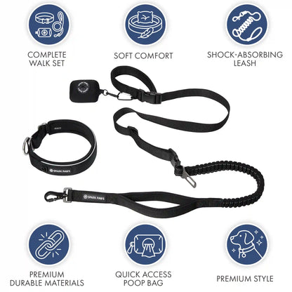 Martingale Collar and Multipurpose Leash Set - Black
