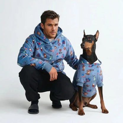 The USA Dog Hoodie - Blue