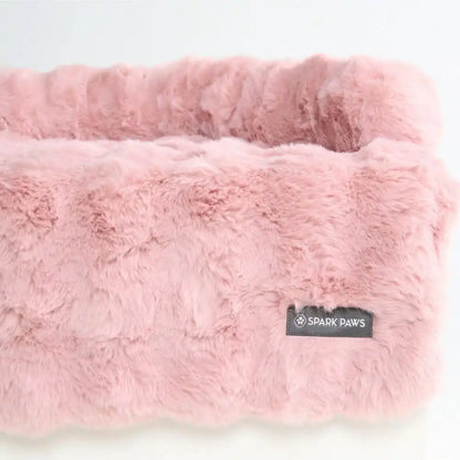 Calming Fluffy Couch Cover Dog Bed - Pink