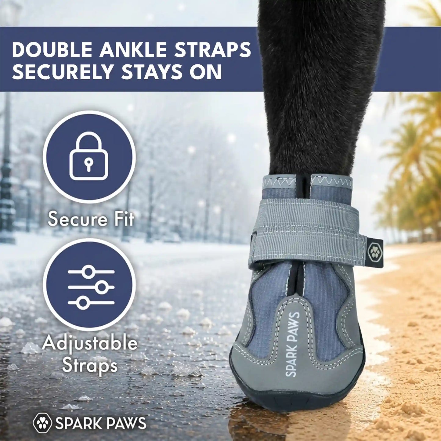 365 All-Season Dog Shoe 4PC Set - Grey