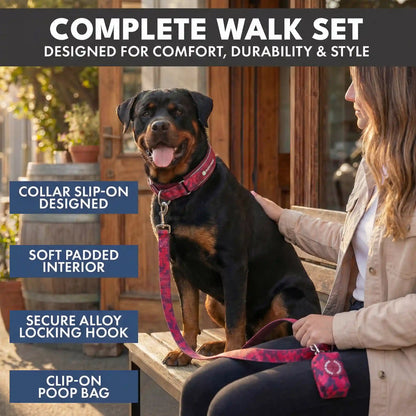 Martingale Collar Set - Fuchsia Camo