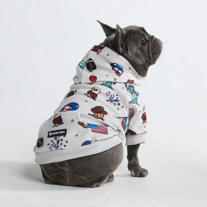 The USA Dog Hoodie - Grey