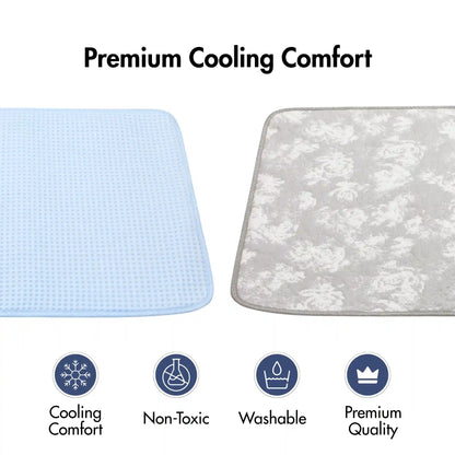 Frostcore™ Cooling Mat (2-pack) - Clouds Grey & Waffle Blue