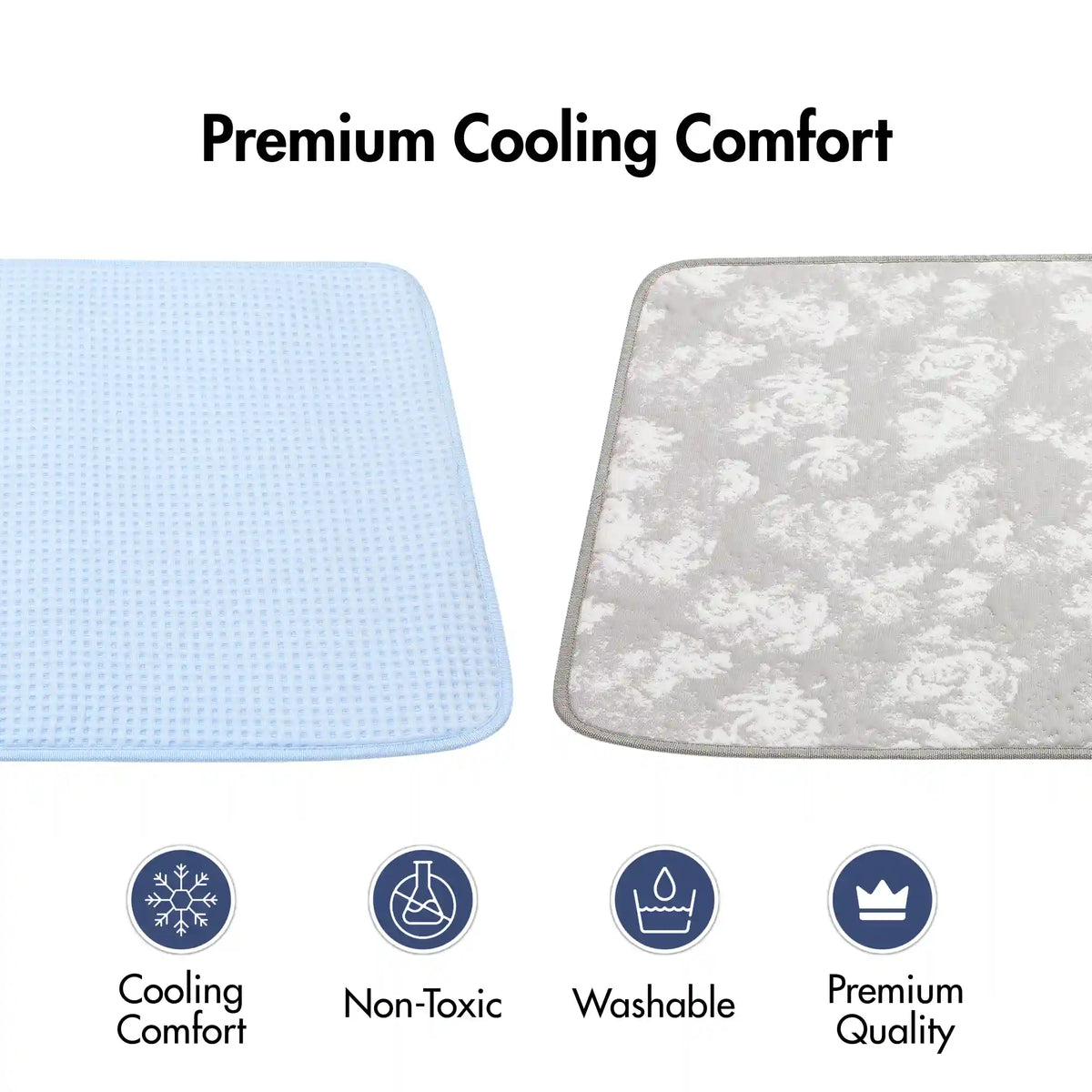 Frostcore™ Cooling Mat (2-pack) - Clouds Grey & Hearts Blue