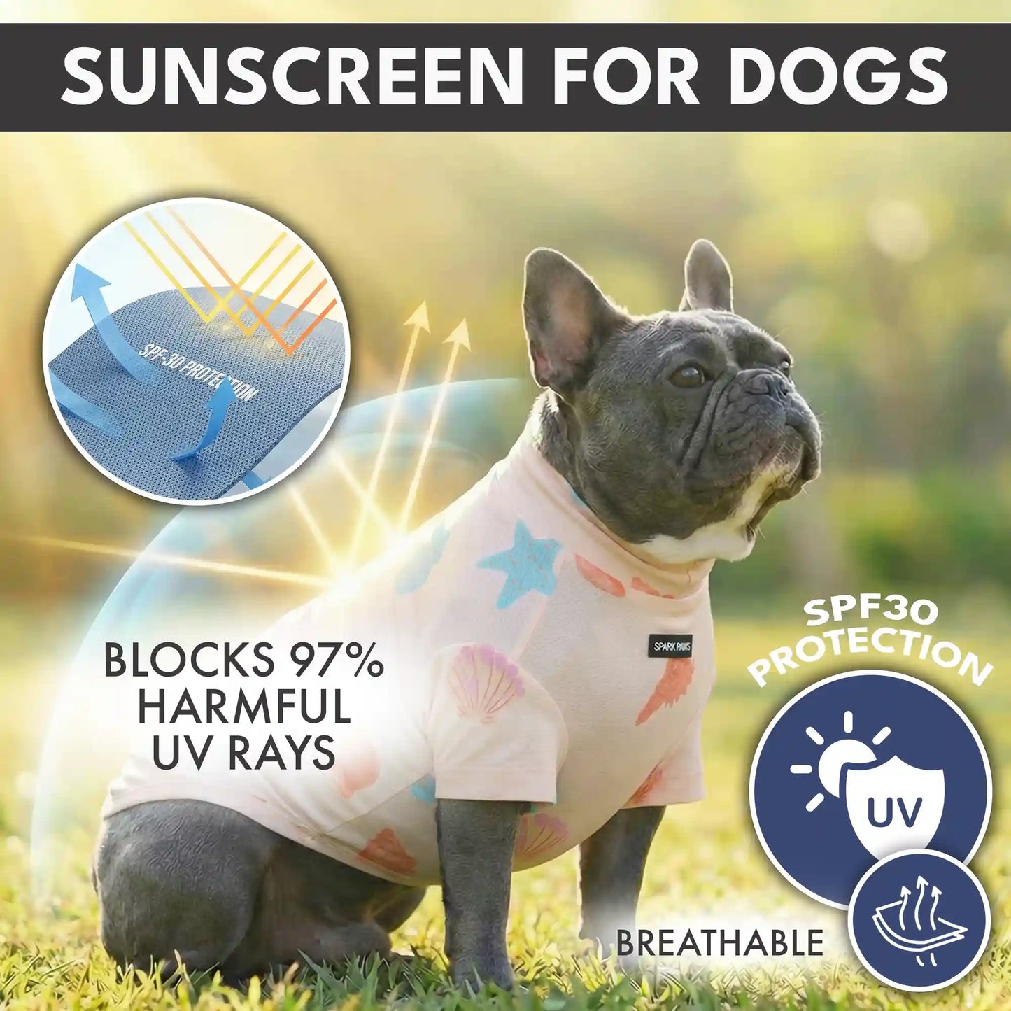 Sunblock Dog T-Shirt (2-pack) - Flamingo Seashell