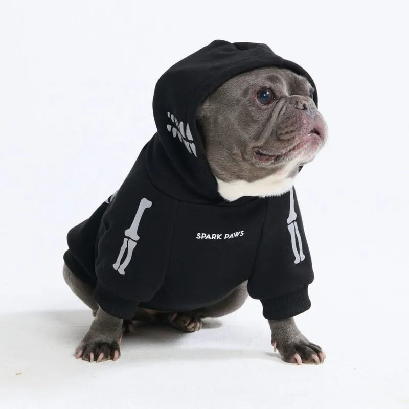 Halloween Dog Hoodie - Reflective Skeleton (2)