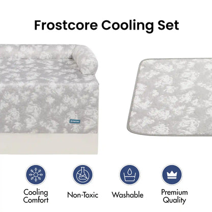 Frostcore™ Cooling Couch Cover Dog Bed and Cooling Mat Set - Clouds Grey