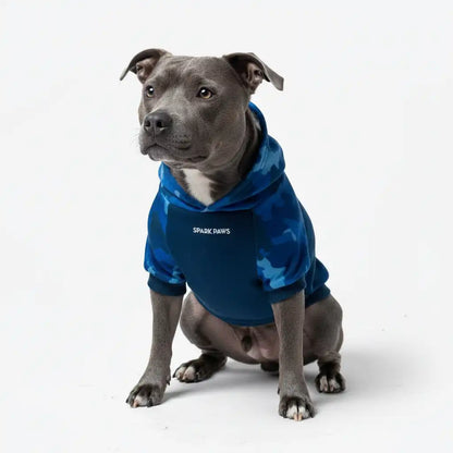 Blue Camo Dog Hoodie