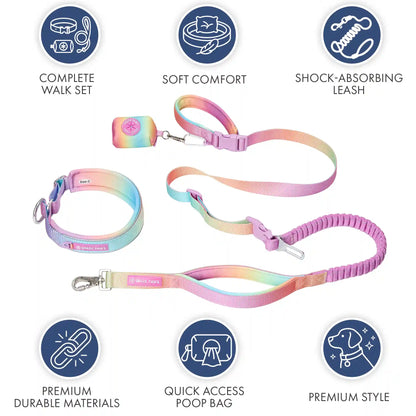Martingale Collar and Multipurpose Leash Set - Pastel Icing