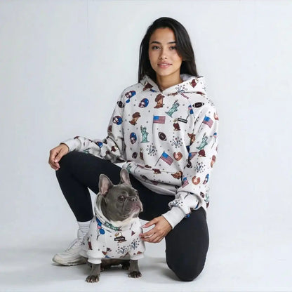The USA Human Hoodie - Grey