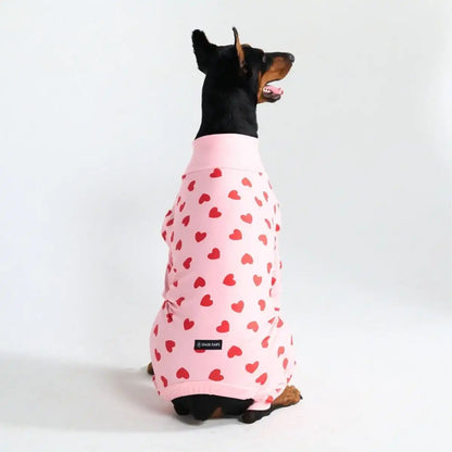 Dog Pajama - Pink Hearts