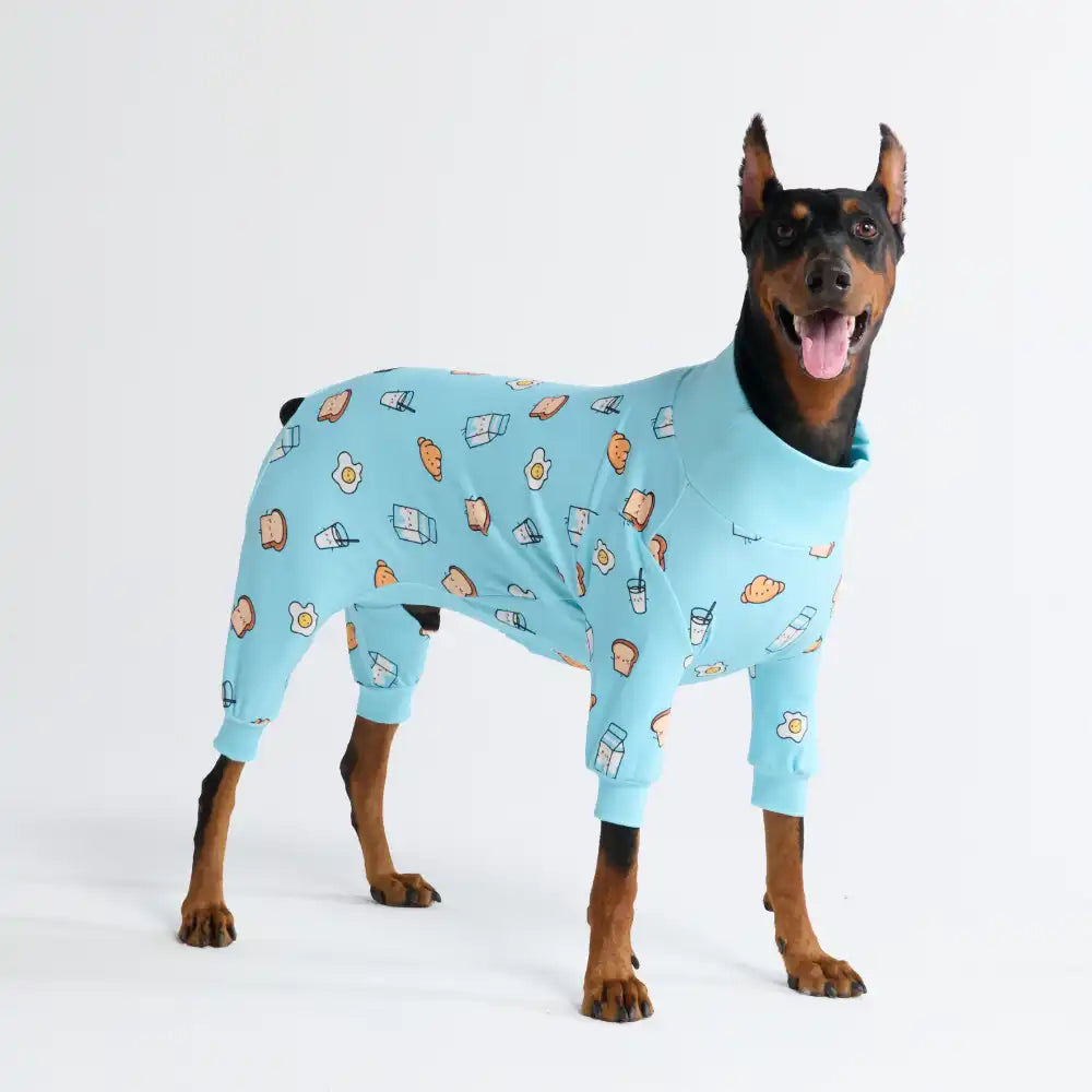 Dog Pajama - Breakfast Blue