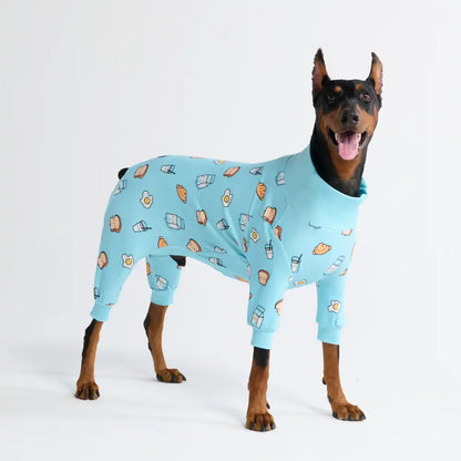 Dog Pajama - Breakfast Blue