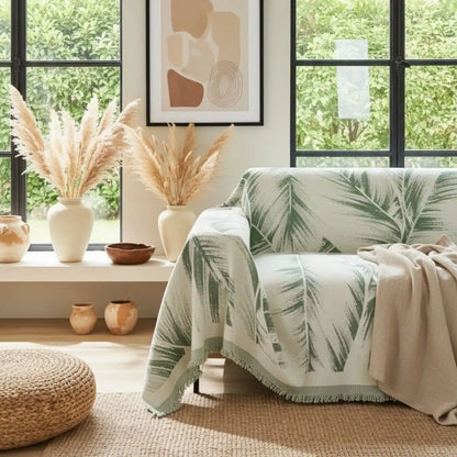 Pet Couch Cover - Leaves Green